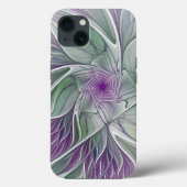 Bloemdromen, Abstracte Paarse groene fractale kuns Case-Mate iPhone Case (Achterkant)