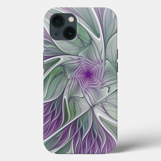 Bloemdromen, Abstracte Paarse groene fractale kuns Case-Mate iPhone Case (Achterkant)