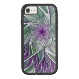 Bloemdromen, Abstracte Paarse groene fractale kuns iPhone 13 Hoesje