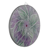 Bloemdromen, Abstracte Paarse groene fractale kuns Dartbord (Voorkant Links)