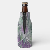 Bloemdromen, Abstracte Paarse groene fractale kuns Flesjeskoeler (Fles Achterkant)