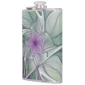 Bloemdromen, Abstracte Paarse groene fractale kuns Heupfles (Links)