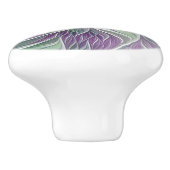 Bloemdromen, Abstracte Paarse groene fractale kuns Keramische Knop (Zijkant)