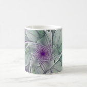 Bloemdromen, Abstracte Paarse groene fractale kuns Koffiemok (Center)