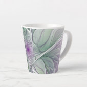 Bloemdromen, Abstracte Paarse groene fractale kuns Latte Mok (Rechterhoek)