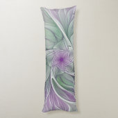 Bloemdromen, Abstracte Paarse groene fractale kuns Lichaamskussen (Achterkant (Verticaal))