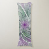 Bloemdromen, Abstracte Paarse groene fractale kuns Lichaamskussen (Voorkant Verticaal)