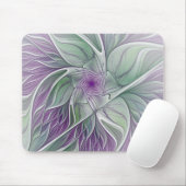 Bloemdromen, Abstracte Paarse groene fractale kuns Muismat (Met muis)