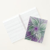 Bloemdromen, Abstracte Paarse groene fractale kuns Notitieboek (Binnen)