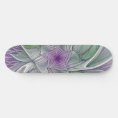 Bloemdromen, Abstracte Paarse groene fractale kuns Persoonlijk Skateboard (Horizontaal)