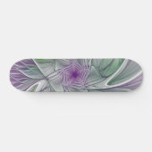 Bloemdromen, Abstracte Paarse groene fractale kuns Persoonlijk Skateboard (Horizontaal)