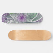 Bloemdromen, Abstracte Paarse groene fractale kuns Persoonlijk Skateboard (Horizontaal)