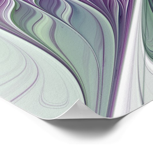 Bloemdromen, Abstracte Paarse groene fractale kuns Poster (Hoek)