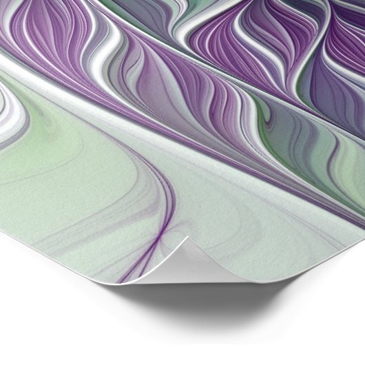 Bloemdromen, Abstracte Paarse groene fractale kuns Poster (Hoek)