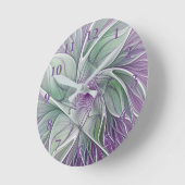 Bloemdromen, Abstracte Paarse groene fractale kuns Ronde Klok (Hoek)