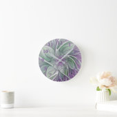 Bloemdromen, Abstracte Paarse groene fractale kuns Ronde Klok (Huis)