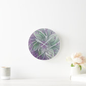 Bloemdromen, Abstracte Paarse groene fractale kuns Ronde Klok (Huis)