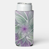 Bloemdromen, Abstracte Paarse groene fractale kuns Seltzer Blikjeskoeler (Seltzer Achterkant)