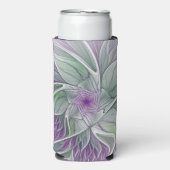 Bloemdromen, Abstracte Paarse groene fractale kuns Seltzer Blikjeskoeler (Seltzer Voorkant)