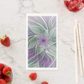 Bloemdromen, Abstracte Paarse groene fractale kuns Servet (Insitu)