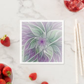 Bloemdromen, Abstracte Paarse groene fractale kuns Servet (Insitu)