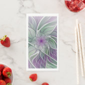 Bloemdromen, Abstracte Paarse groene fractale kuns Servet (Insitu)