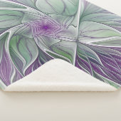 Bloemdromen, Abstracte Paarse groene fractale kuns Sherpa Deken (3/4)