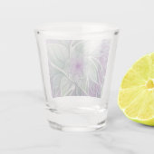 Bloemdromen, Abstracte Paarse groene fractale kuns Shot Glas (Achterkant)