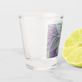 Bloemdromen, Abstracte Paarse groene fractale kuns Shot Glas (Links)