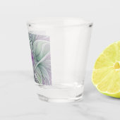 Bloemdromen, Abstracte Paarse groene fractale kuns Shot Glas (Rechts)