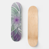 Bloemdromen, Abstracte Paarse groene fractale kuns Skateboard (Voorkant)