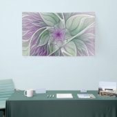 Bloemdromen, Abstracte Paarse groene fractale kuns Spandoek (Beurs)