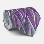 Bloemdromen, Abstracte Paarse groene fractale kuns Stropdas (Opgerold)