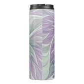 Bloemdromen, Abstracte Paarse groene fractale kuns Thermosbeker (Achterkant)