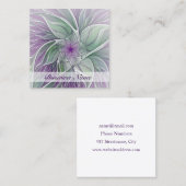 Bloemdromen, Abstracte Paarse groene fractale kuns Vierkante Visitekaartje (Voorkant / Achterkant)