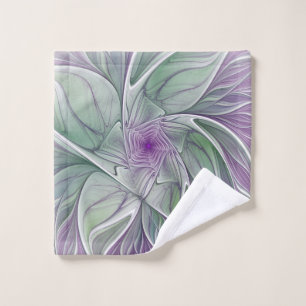 Bloemdromen, Abstracte Paarse groene fractale kuns Washandje