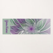 Bloemdromen, Abstracte Paarse groene fractale naam Yogamat (Achterkant (horizontaal))