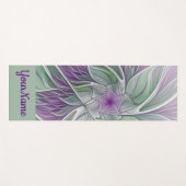 Bloemdromen, Abstracte Paarse groene fractale naam Yogamat (Voorkant (horizontaal))