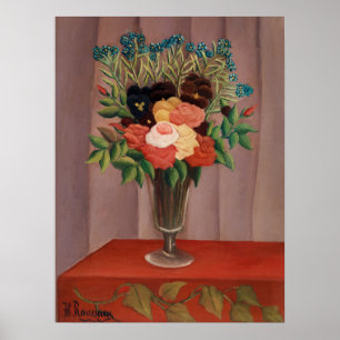 Bloemdromen, boeket bloemen van Henri Rousseau Poster