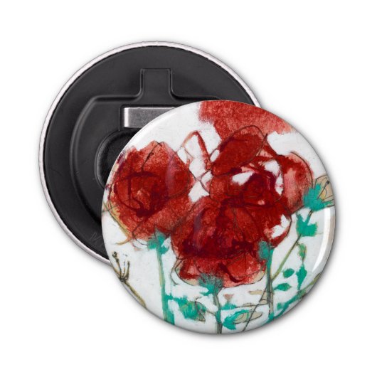 Bloemdruk I Button Flesopener (Voorkant)