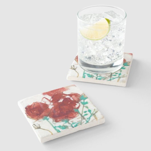 Bloemdruk I Stenen Onderzetter (Zijkant)