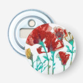 Bloemdruk II Button Flesopener (Voorkant)
