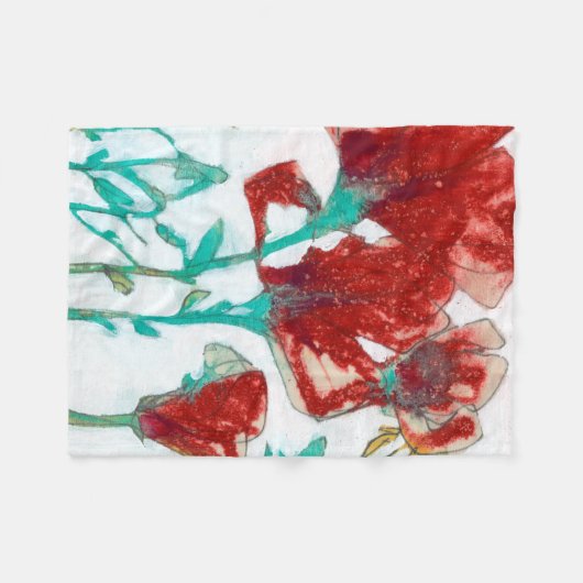 Bloemdruk II Fleece Deken (Voorkant (Horizontaal))