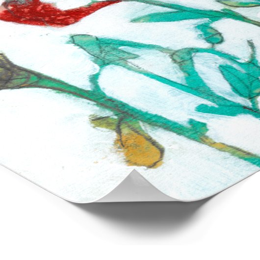 Bloemdruk II Poster (Hoek)