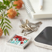 Bloemdruk II Sleutelhanger (Zijkant)