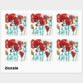 Bloemdruk II Vierkante Sticker (Vel)