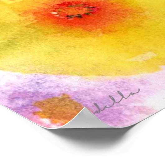 bloemdruk waterverf poster (Hoek)