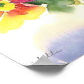 bloemdruk waterverf poster (Hoek)