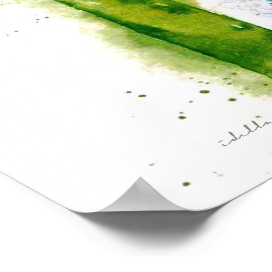 bloemdruk waterverf poster (Hoek)