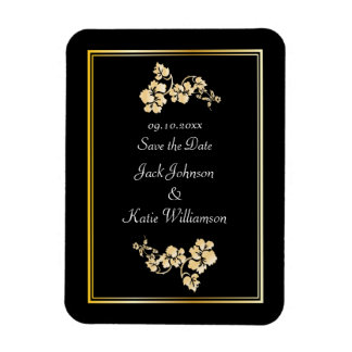 Bloemelement met gouden randen magneet